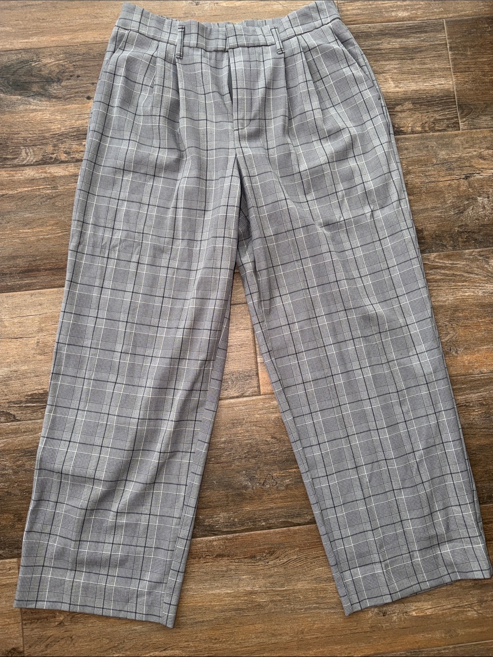 a new day Gray Plaid Wide-Leg Dress Pants